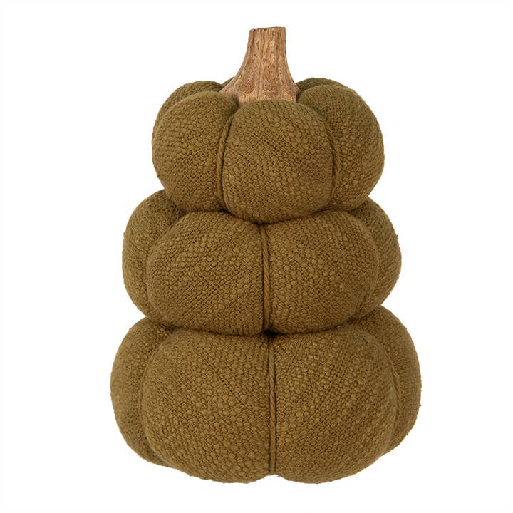 Clayre & Eef - Wholesale Decorative Tabletop Object - 65432 Decoration Pumpkin Ø 13x18 cm Green Fabric
