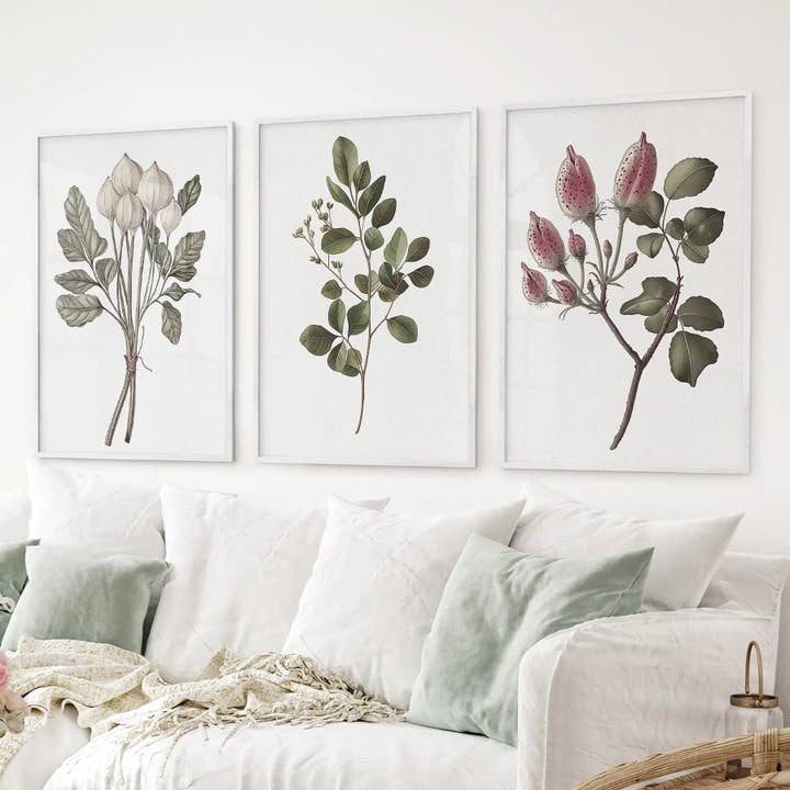 PrintSets.com - Wholesale Gallery Wall Set - Rustic Botanical Print. Vintage Flowers Wall Art6