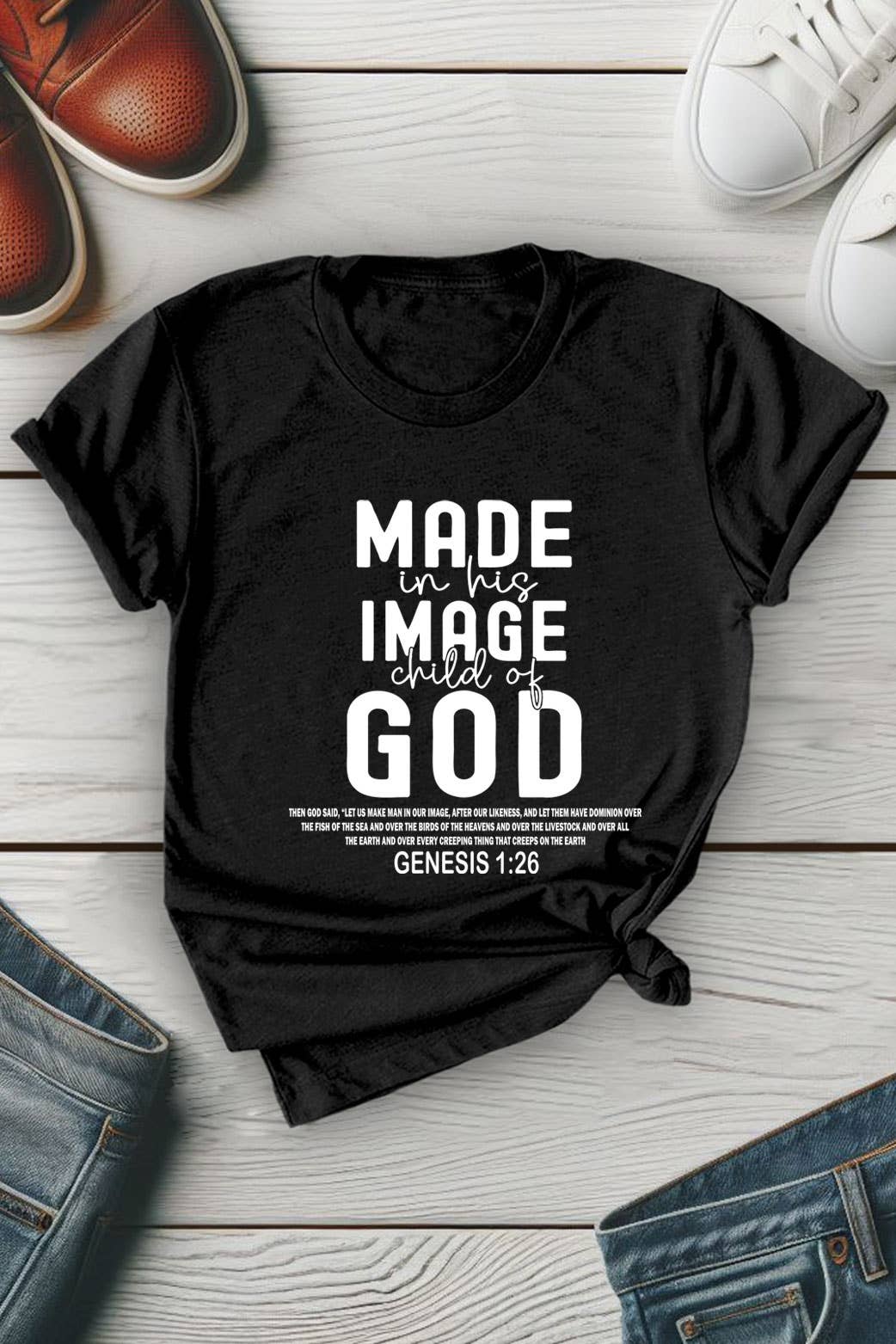 Top Avenue - Wholesale Screen Printed T-Shirt - Women's - Made in His Image Child Of God, Unisex Round Neck T-Shirt1