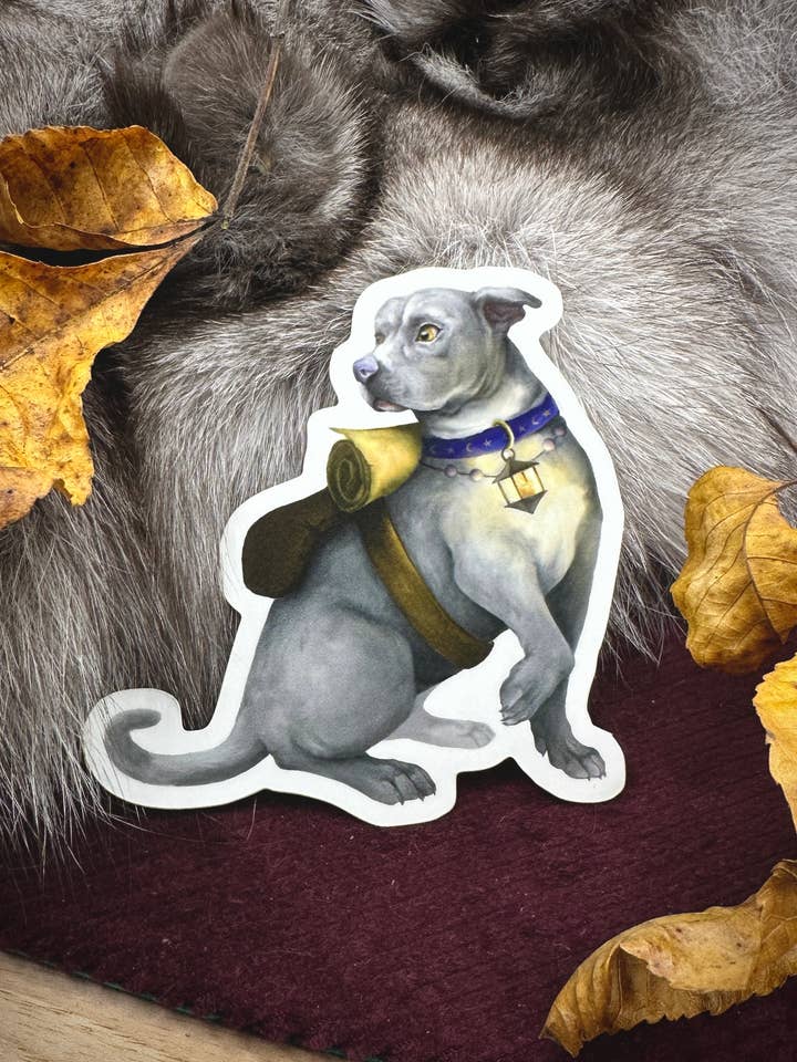 Dog Explorer Vinyl Sticker for wholesale by Katelyn Gagnon Art
