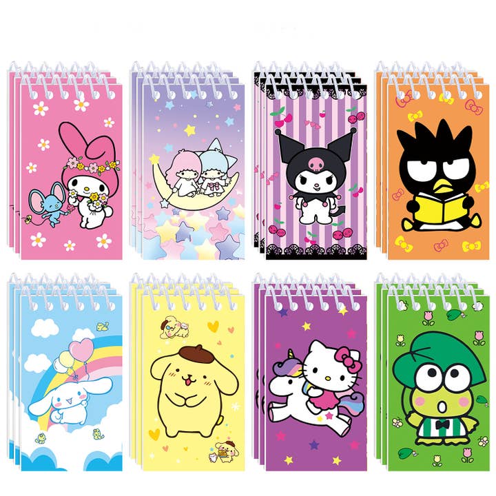 Ensemble de 10 cahiers spirales d'étudiant mignons Kitty Kuromi pour la vente par Sparkling Extras