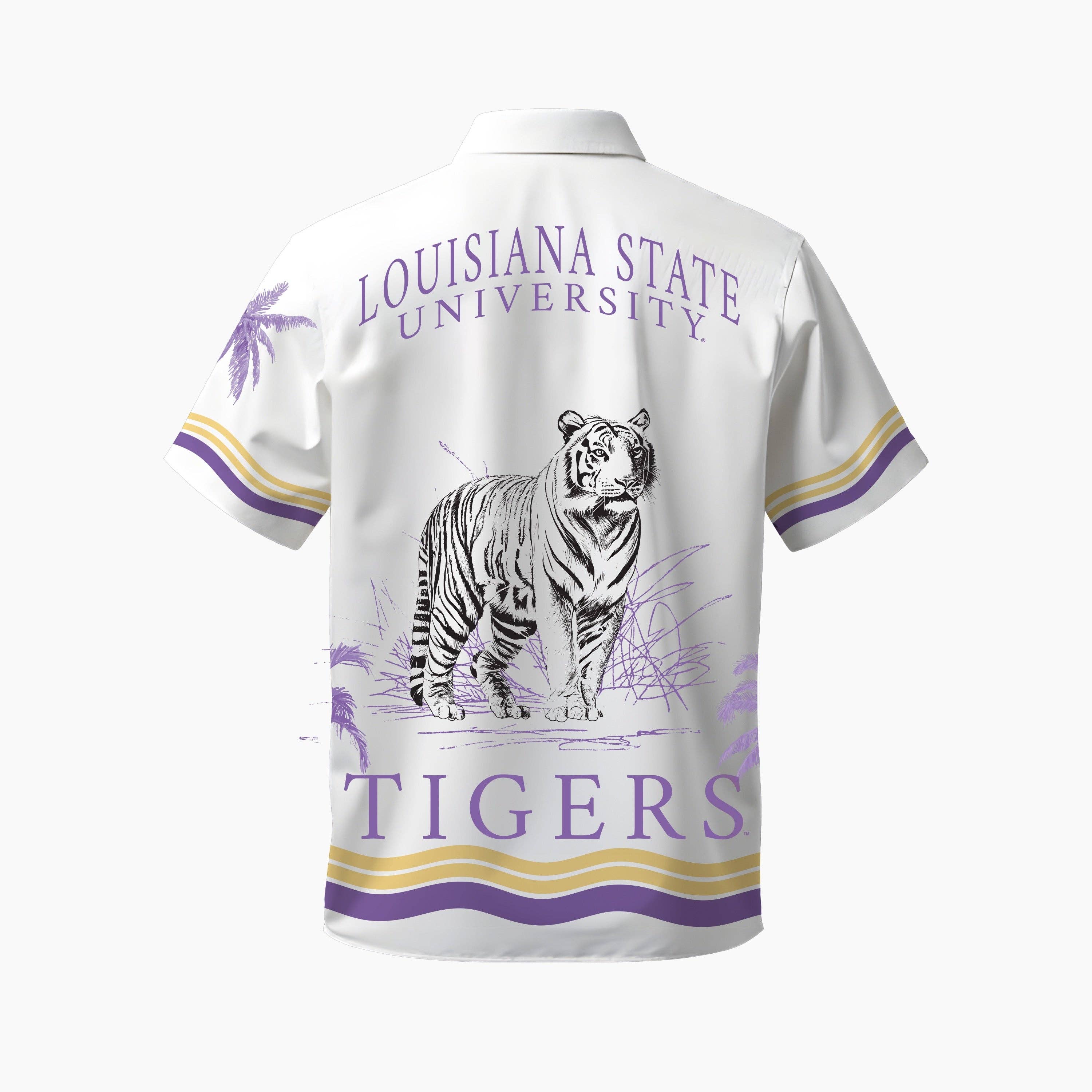 Dyme Lyfe - Wholesale Button Down Shirt - Men's - LSU Tigers Men’s Cabana Button Up0