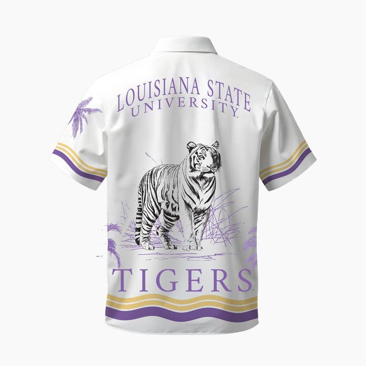LSU Tigers Men’s Cabana Button Up for wholesale by Dyme Lyfe