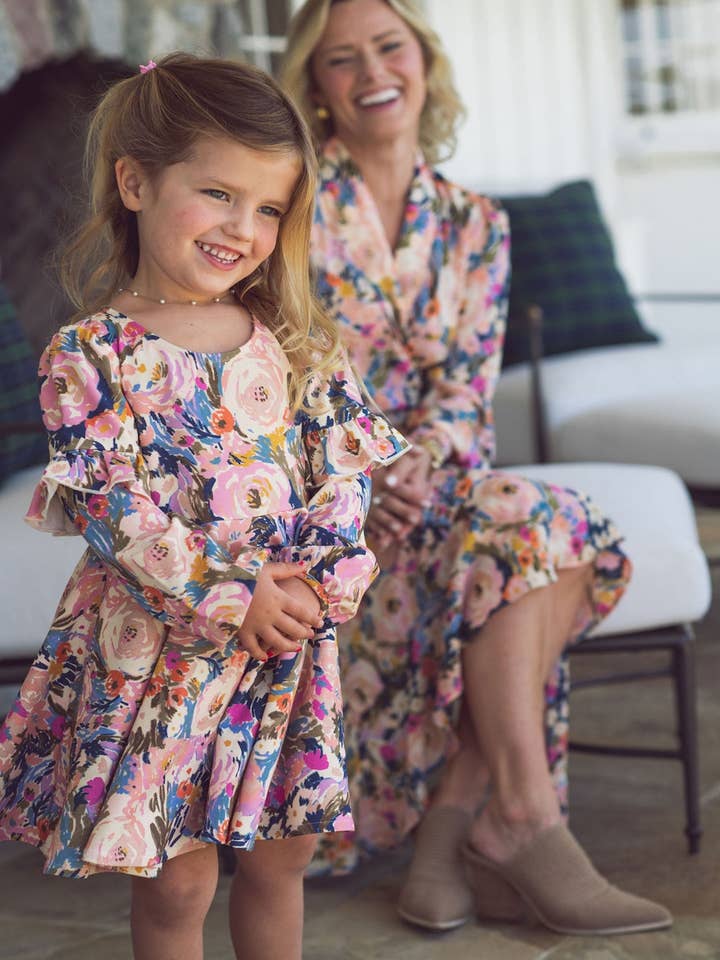 Monet Floral Rose Garden Dress for wholesale on Faire1