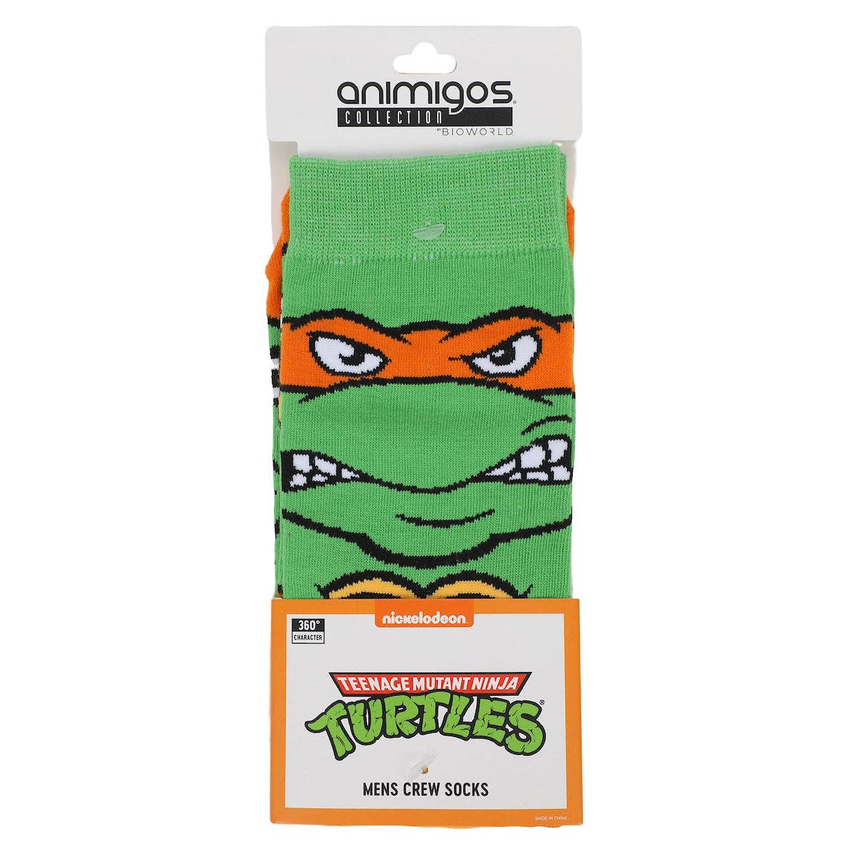 Bioworld Merchandising - Wholesale Socks - Men's - Teenage Mutant Ninja Turtles Michelangelo Animigos Men's Crew Socks4