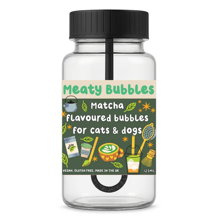 Meaty Bubbles Matcha Bubbles 125ml (Limited Edition) for wholesale by Apex Pet Products (Meaty Bubbles)