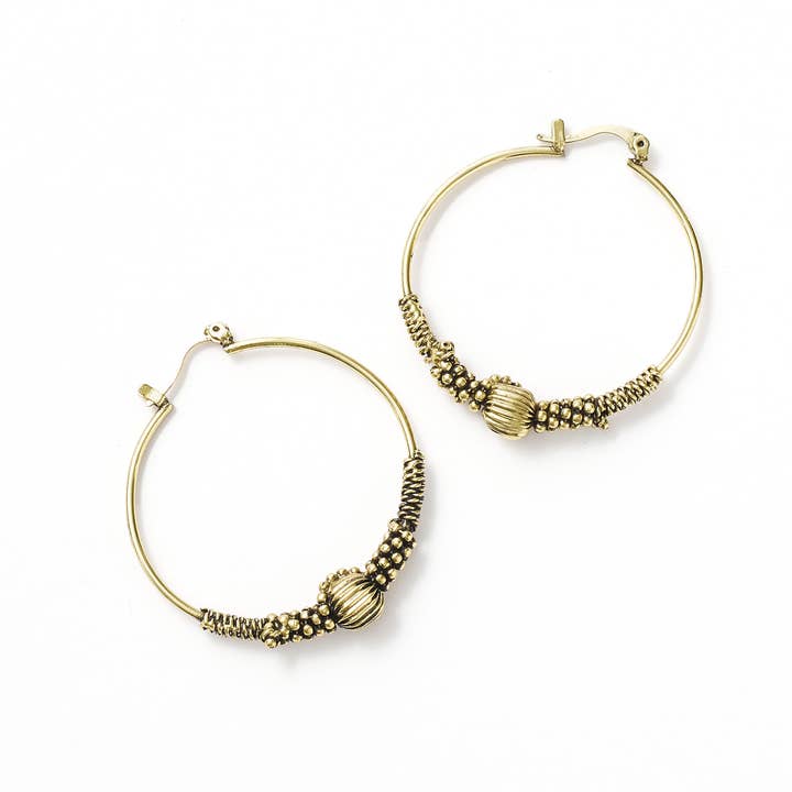 Matr Boomie Fair Trade - Wholesale Hoop Earrings - Rani Gold Hoop Earrings - fair trade, handmade