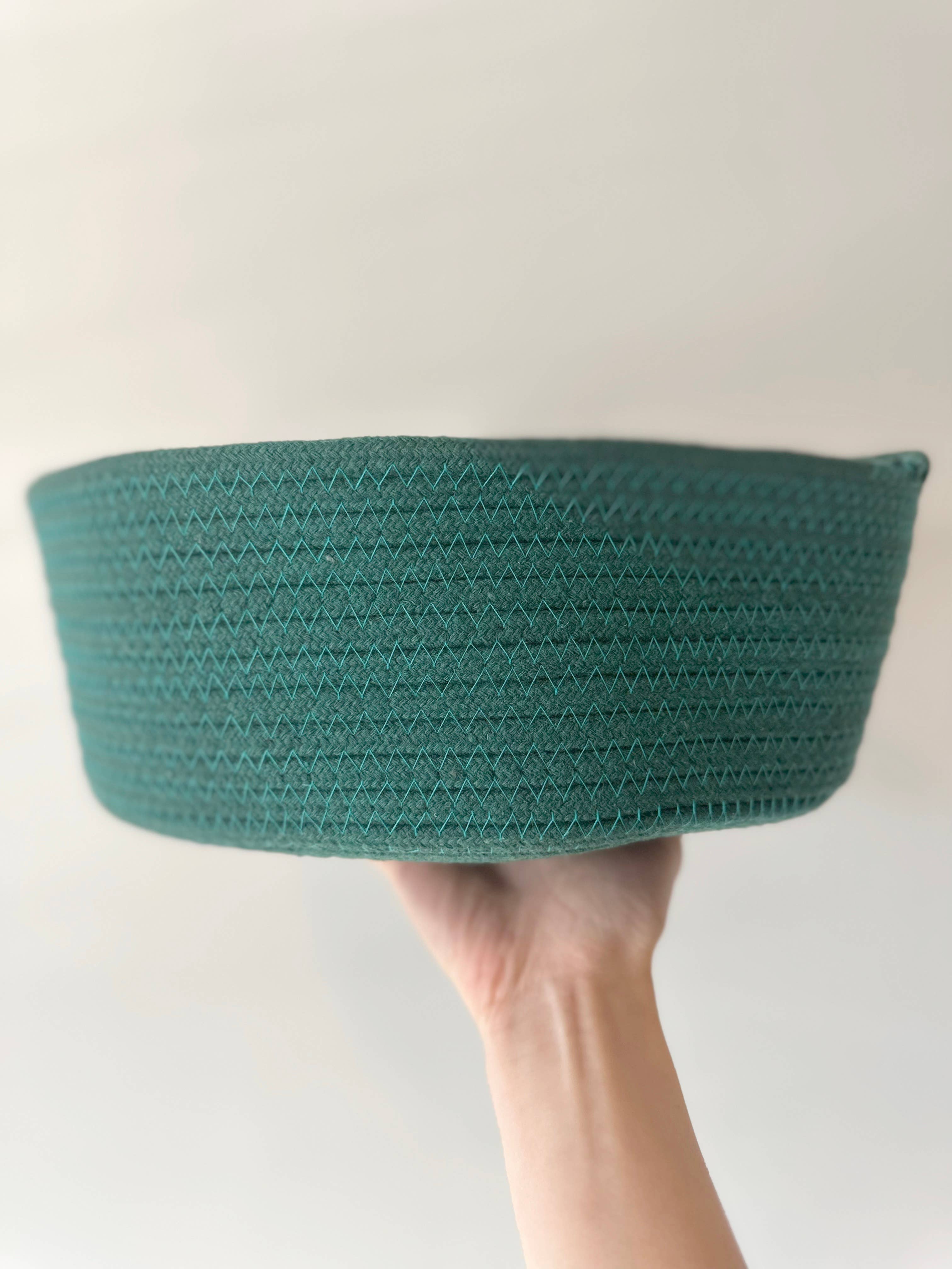 Monli Handcrafted Pet Toys - Venta al por mayor Cestas - Cesta de almacenamiento de cuerda de algodón reciclado: blanca, amarilla, verde0