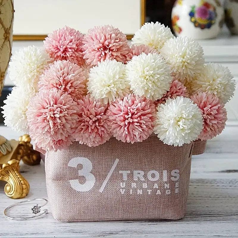 Huis Van Merken - Wholesale Artificial Flowers - 5PCS Artificial Dandelion & Pong Chrysanthemum Bouquet – Wedding & Home Table Décor2