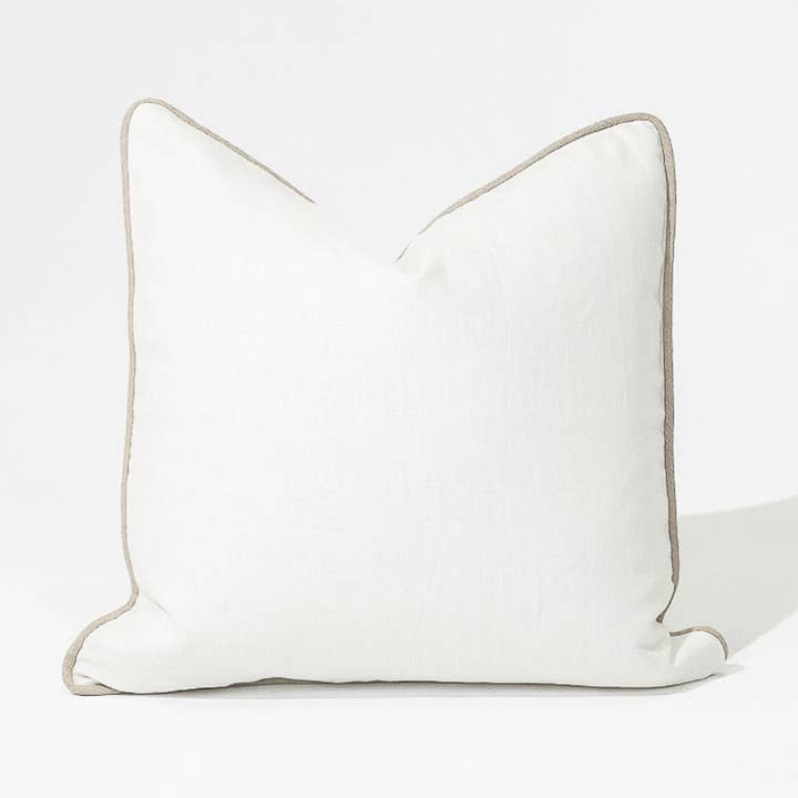Linen Piped White & Natural Lounge Cushion 55 x 55cm and other Purchase Wholesale white pillow boxes. Free Returns & Net 60 Terms on Faire trending on Faire.