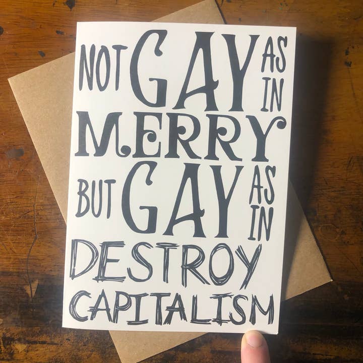 Not Gay As In Merry - 100% gerecyclede wenskaart voor wholesale door Critter Butts