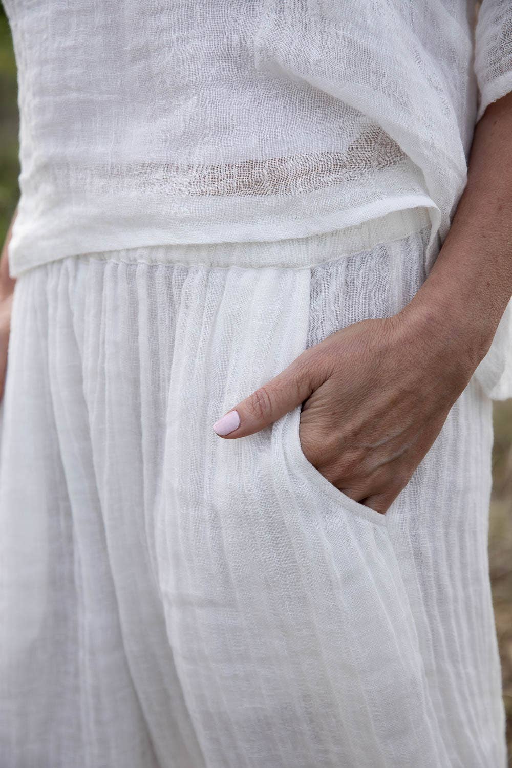 Arana Linen Pant - Off White for wholesale on Faire1