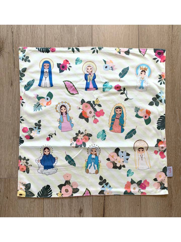 Meyer Market Designs - Wholesale Bedding Blanket - Kids & Baby - 18" Marian Ultra Soft Lovey Mini Blanket. Baby Prayer Blanket. Lovie Blanket. Baby Nursery. Baptism Gift. Catholic Baby Gift. Our lady lovey
