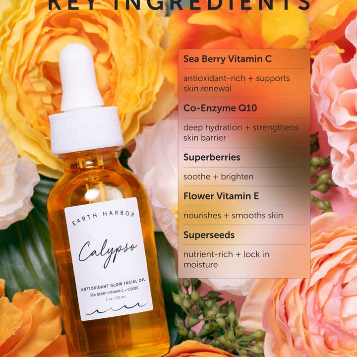 Earth Harbor Naturals - Wholesale Facial Oil - CALYPSO Antioxidant Glow Facial Oil: Sea Vitamin C + CoQ10