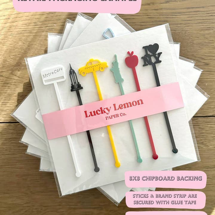 Lucky Lemon Paper Co. - Wholesale Drink Stirrer - Masters Inspired Stir Stick Set4