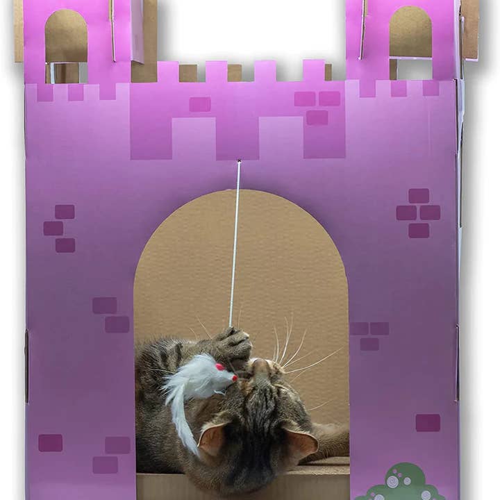 Midlee Designs - Wholesale Pet Scratcher - Cat - Midlee Pink Castle Cat Scratcher House