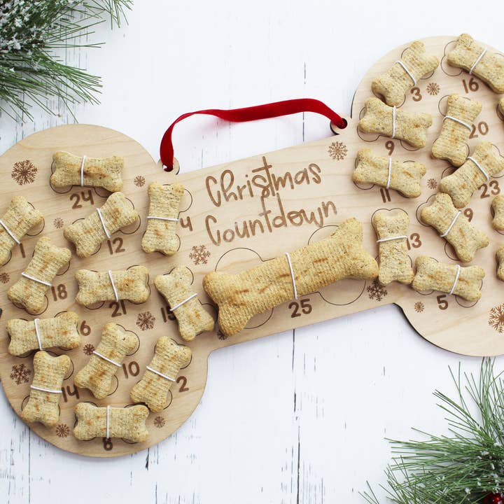 Compte à rebours de Noël en forme d'os pour la vente par Pearl's Custom Creations