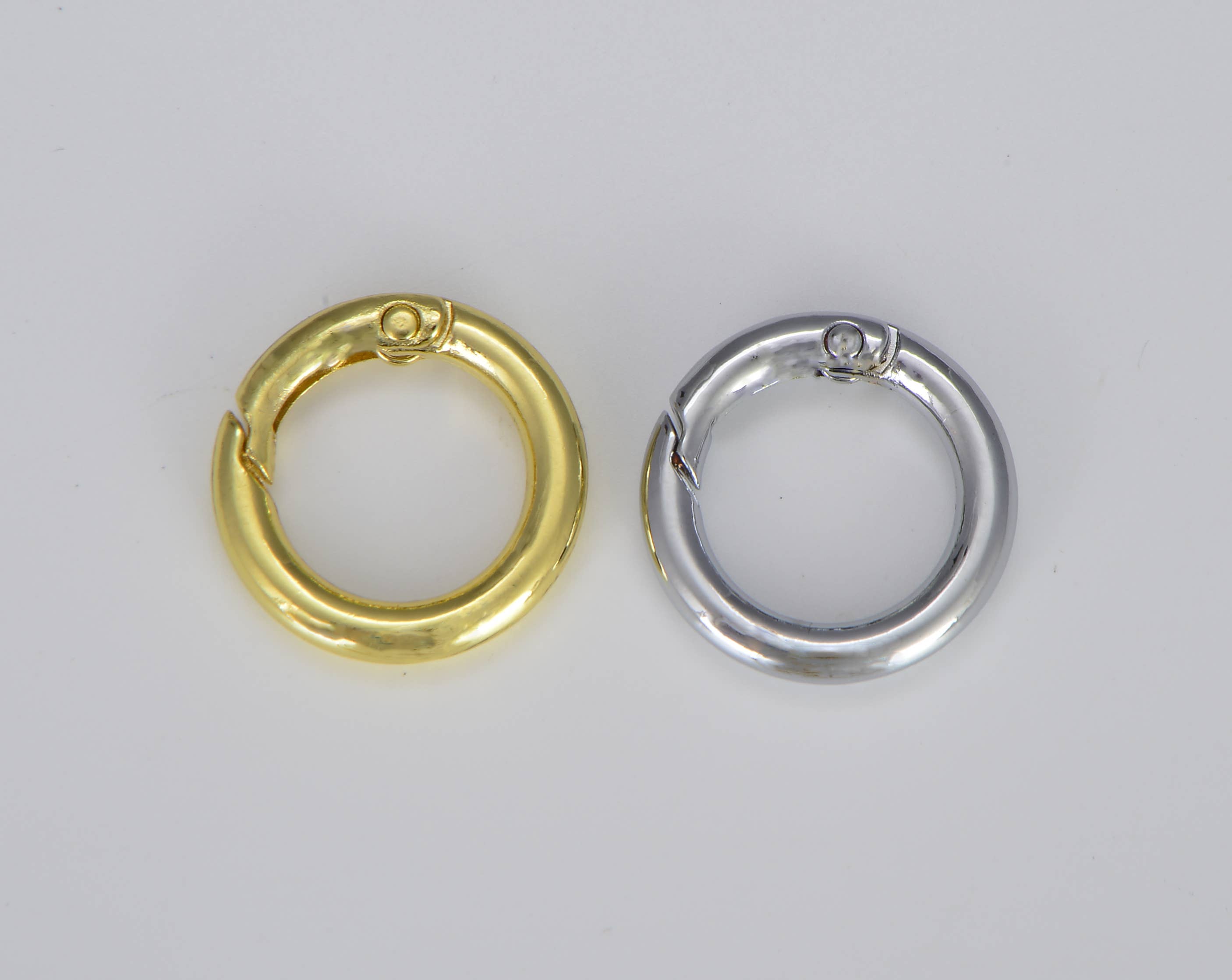 Beads Creation – wholesale Band/stacked ring – Gold Filled Spring Gate Ring, Push Gate ring, CL4991