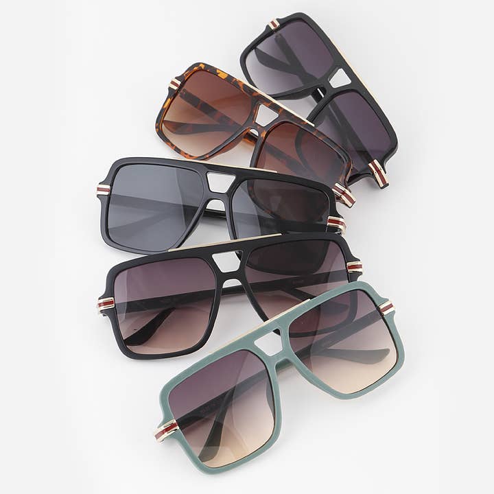 MIX Luxury Stripe Aviator Sunglasses for wholesale on Faire