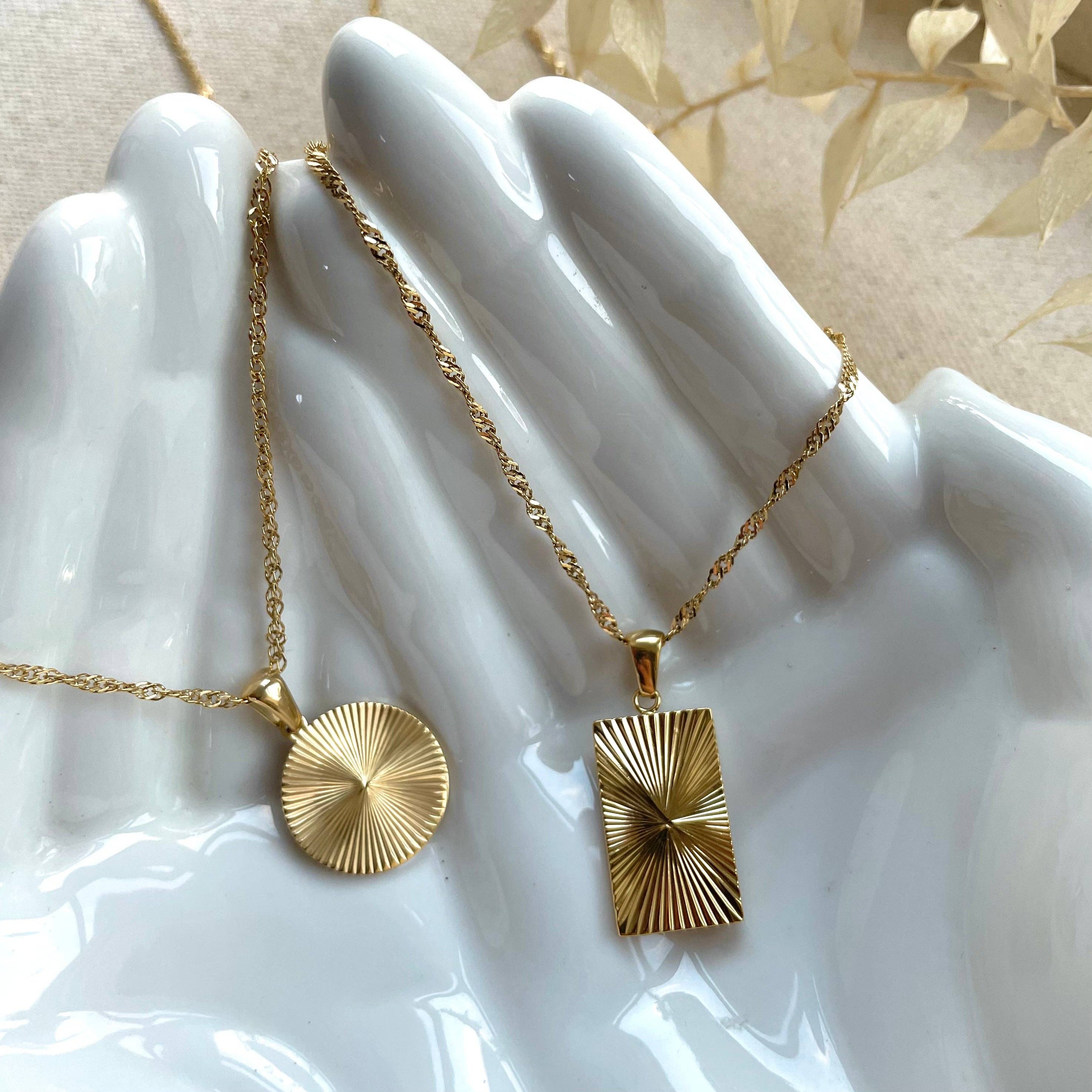 Little Nell Jewellery – wholesale Hänge-/berlockhalsband – Vardaglig Guld Soluppgång Hänge2