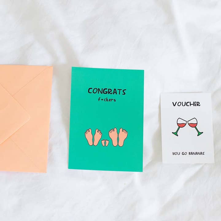 greeting card - Congrats F*ckers for wholesale by Van Kira