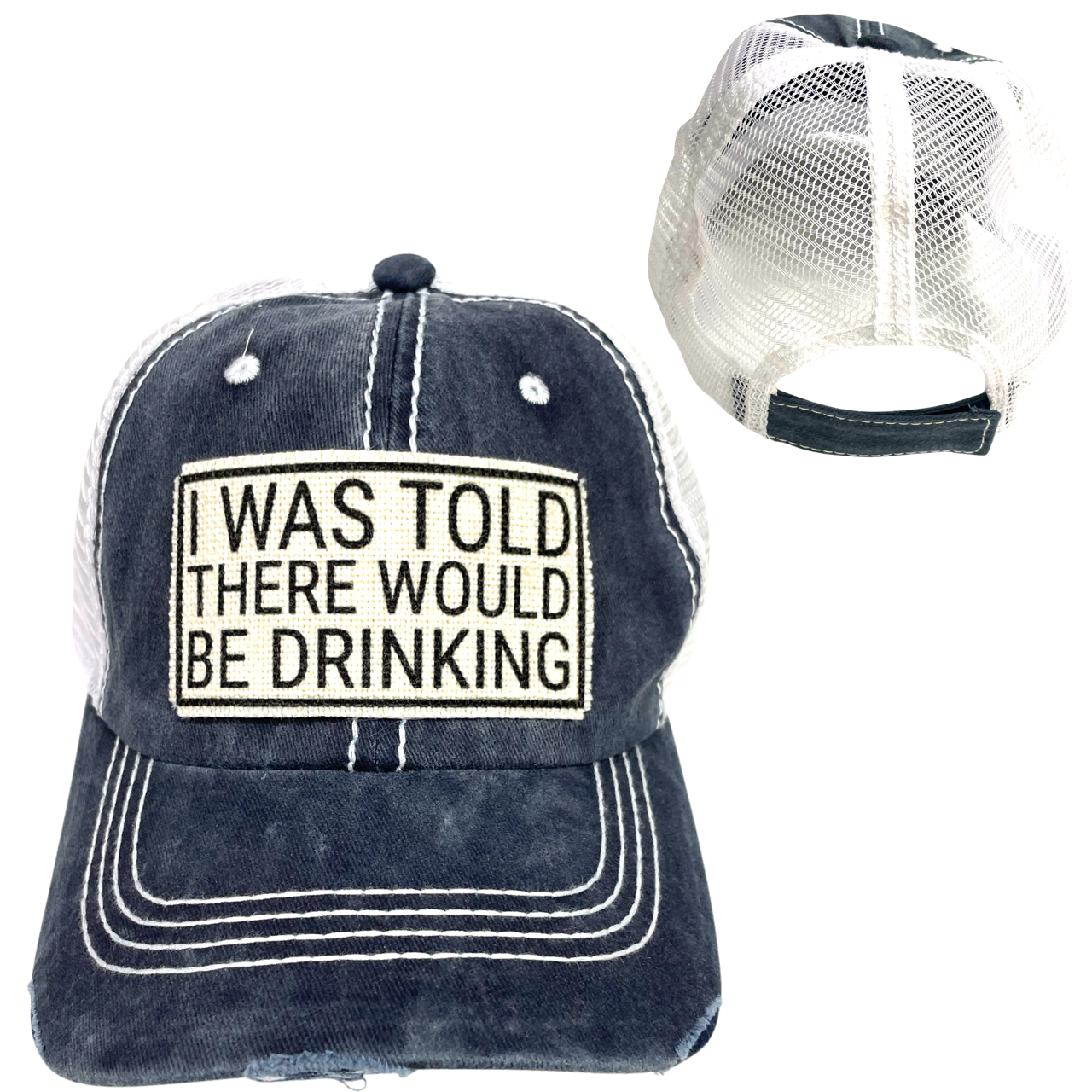 dkhandmade - Wholesale Trucker Hat - Women's - I WAS TOLD DRINKING BALL CAP | UNISEX HAT | DISTRESSED5