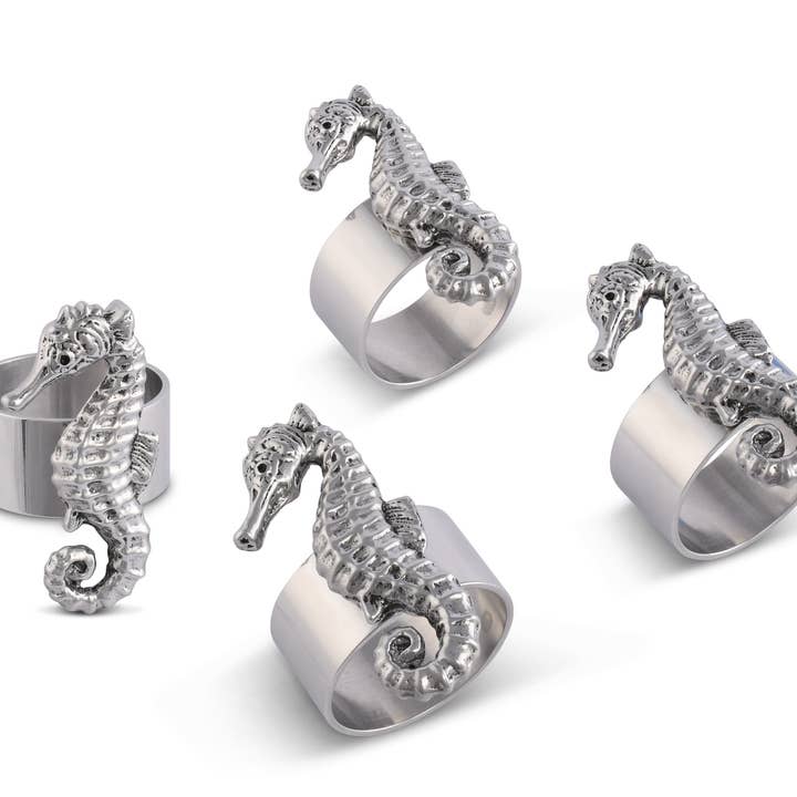 Arthur Court – wholesale Napkin ring – Sea Horse Napkin Rings - set of 4