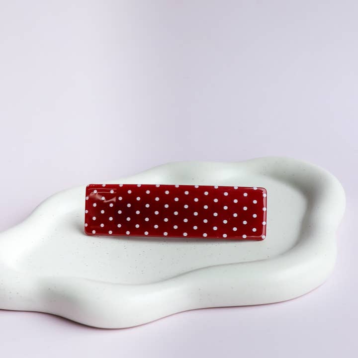 Horace Jewelry - Wholesale Hair Clip - Women's - Tara - Red and white polka dots2