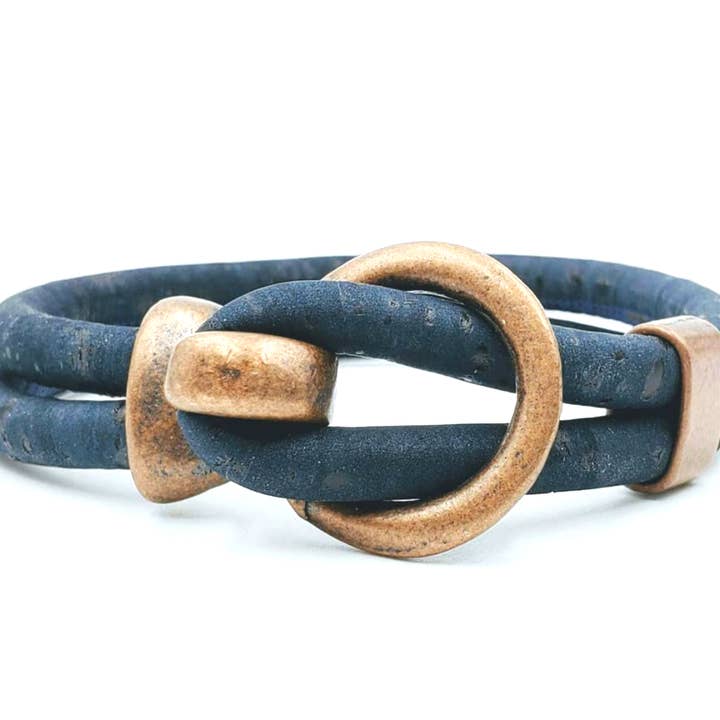 Gem Lounge Jewelry - Wholesale Bangle Bracelet - Pick Your Color: Cork Copper Open Hook Bracelet4