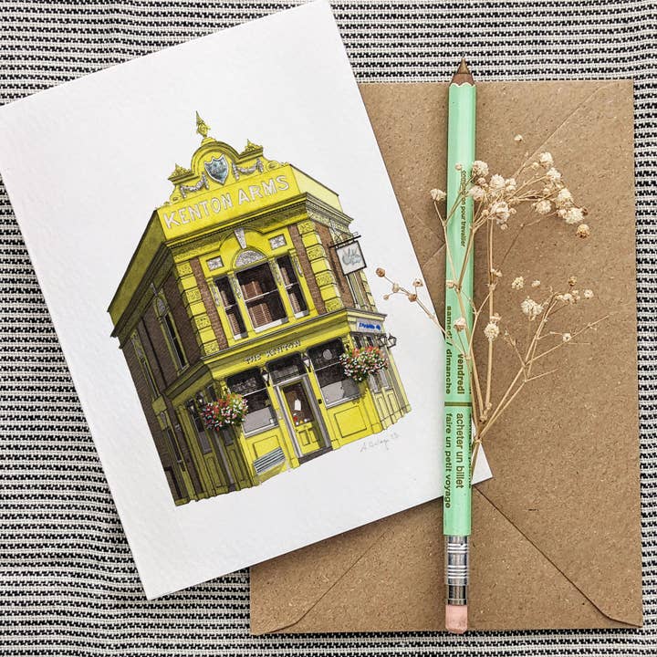 Ana Gallego Illustrations – wholesale Everyday greeting card – Hackney - The Kenton - Greeting card with envelope - Homerton1