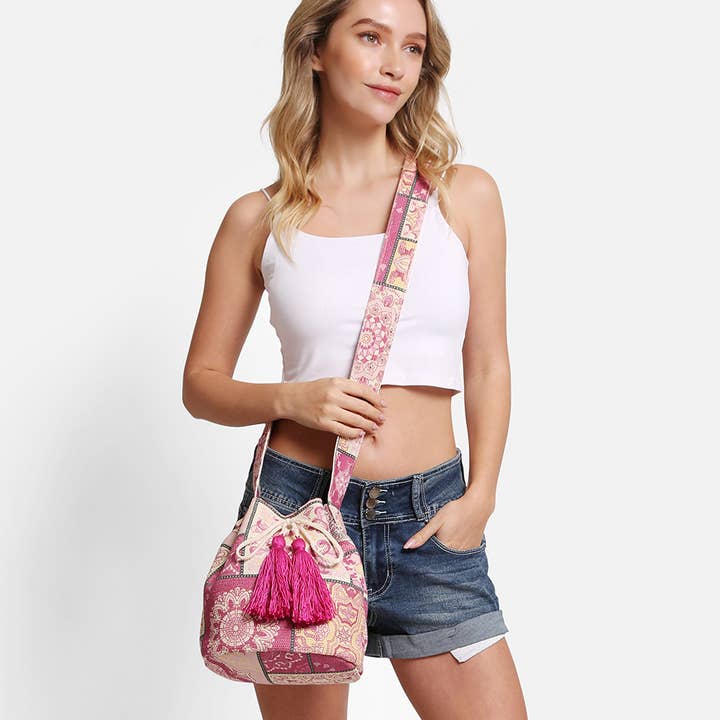 Summer Tribal Print Crossbody Bucket Bag and other Purchase Wholesale bucket bags. Free Returns & Net 60 Terms on Faire trending on Faire.