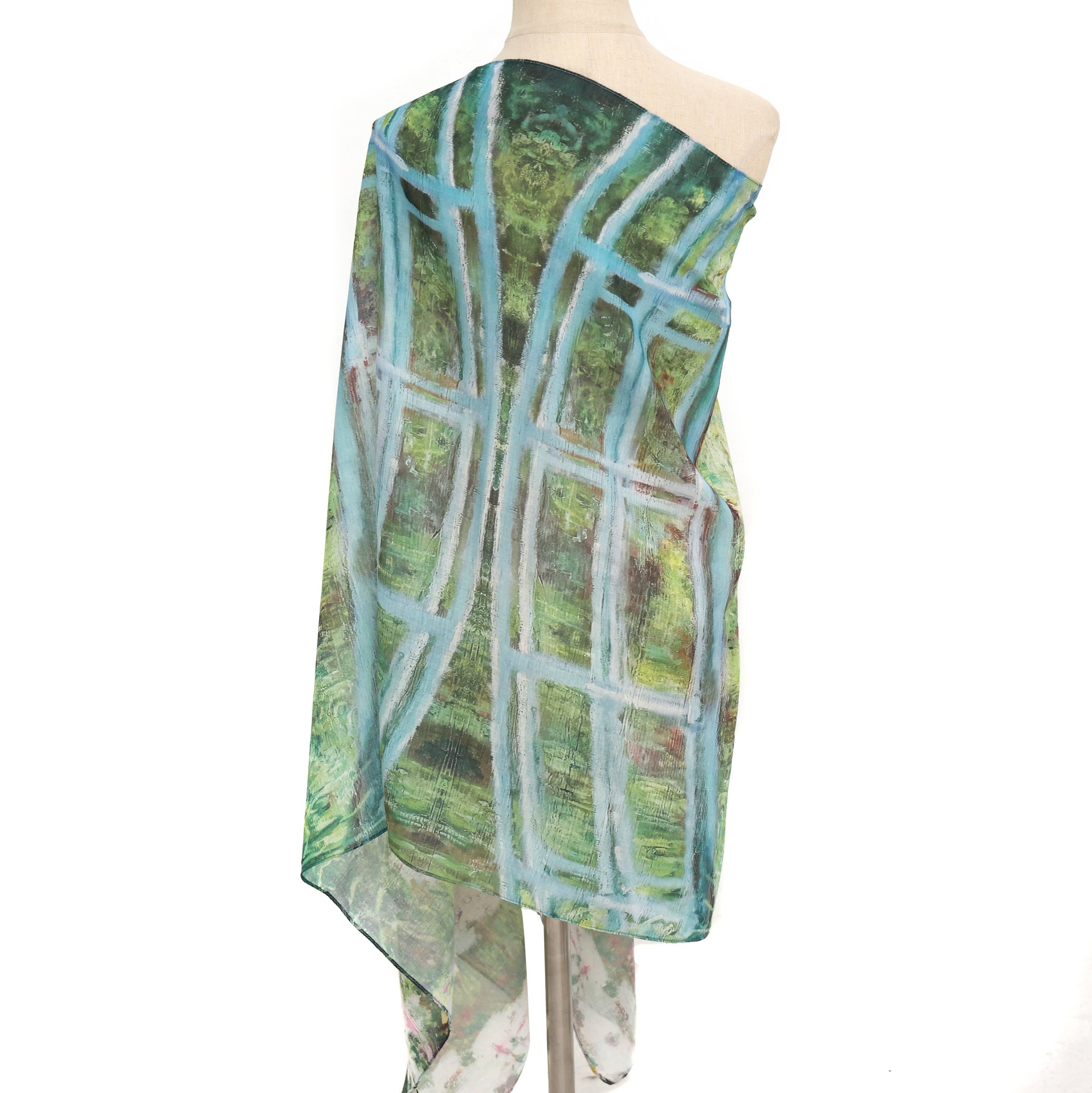 JC Sunny Fashion - Wholesale Sjaal - Dames - JC0711148 Claude Monet-Brug over een vijver met waterlelies Sjaal3