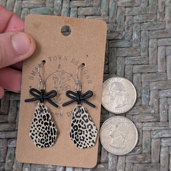 Small Town Designs - Wholesale Dangle Earrings - Jungle Leopard Bow Dangles3