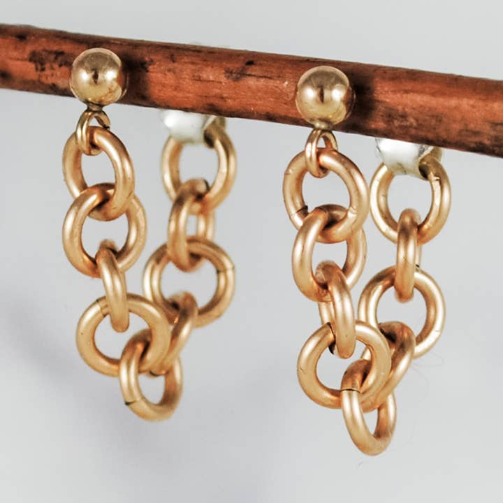 Cameron Kruse Designs - Wholesale Dangle Earrings - Chain Hoops - gold-filled0