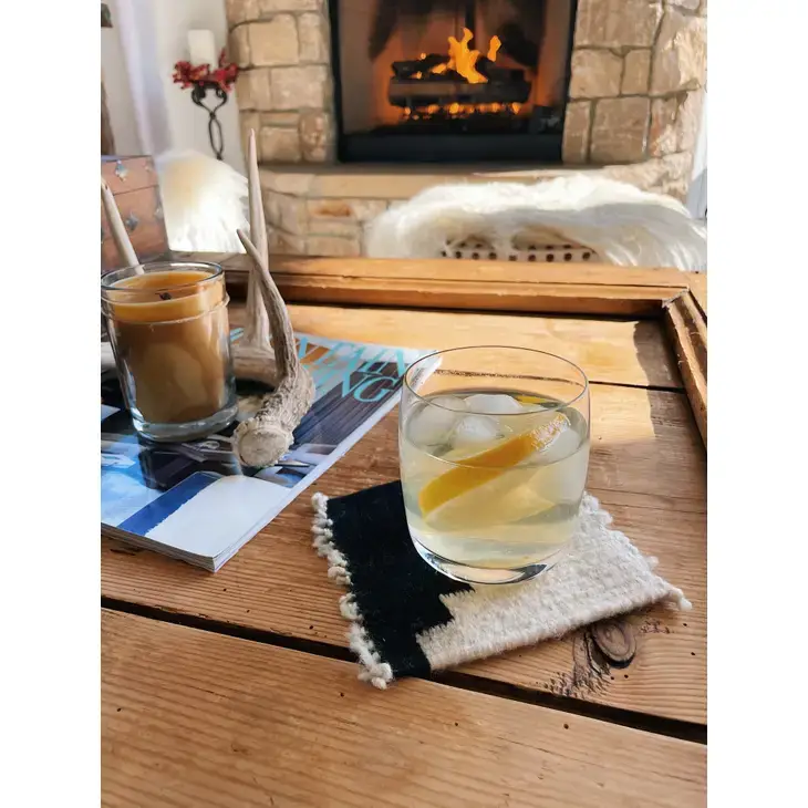 Selva Studio - Vendita all'ingrosso Sottobicchiere - Set di 4 sottobicchieri Cascada tessuti a mano neri2