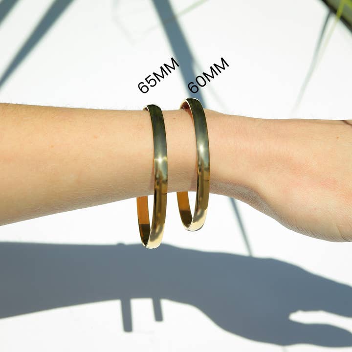 WJW - Wholesale Bangle Bracelet - 18K Gold PVD Coated Engravable Stainless Steel Bangle
