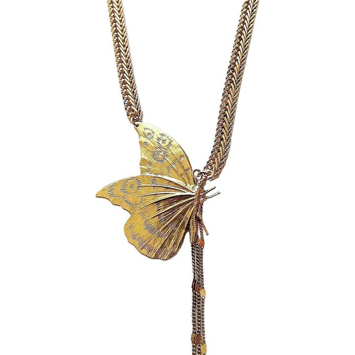 Gold Macey Breastplate Necklace for wholesale by Lotta Djossou Paris