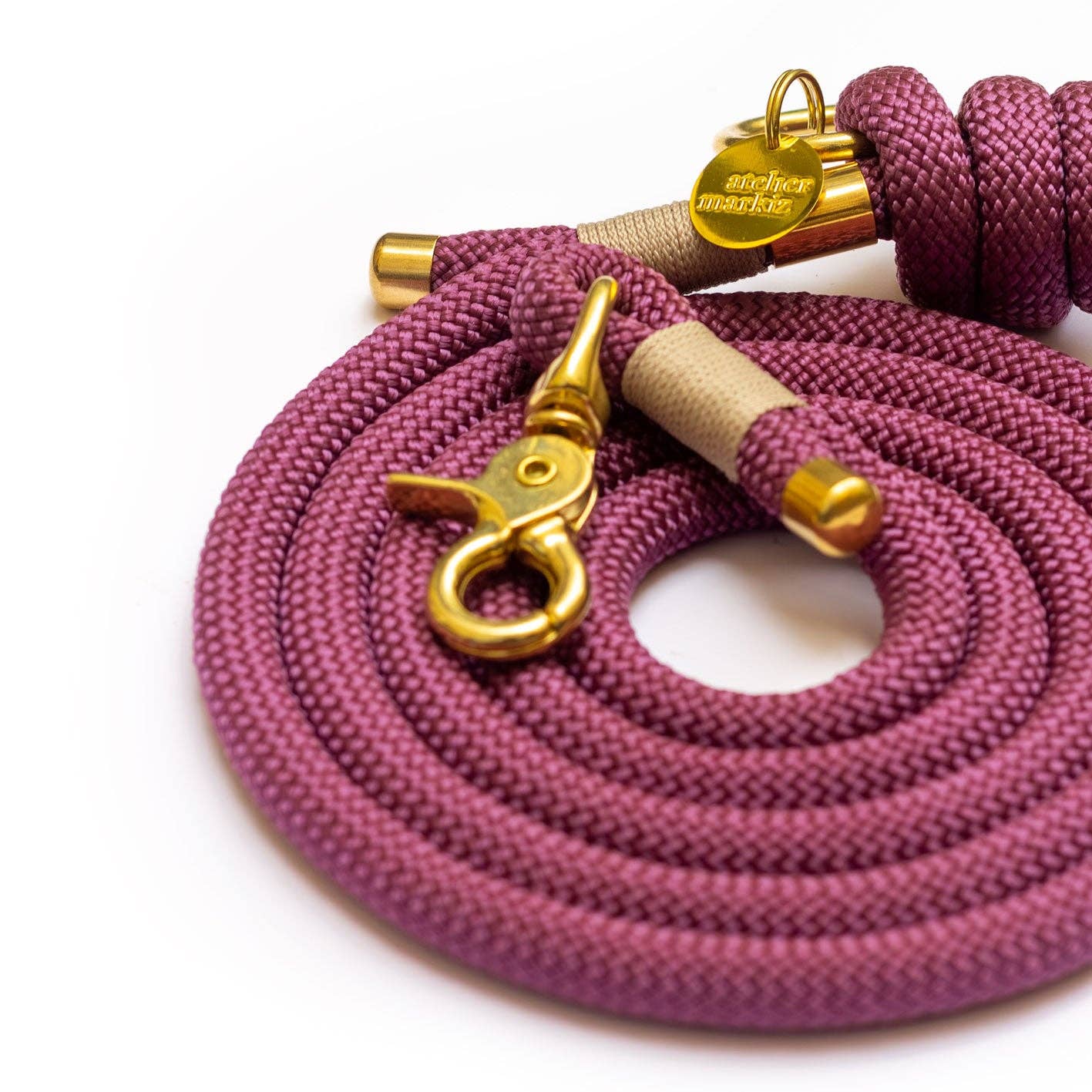 Atelier Markiz - Vente Laisse – chien - Laisse Pourpre1