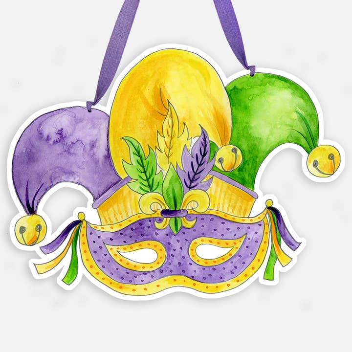 Jester Mask Door Hanger for wholesale by Magnolia Creative Co.