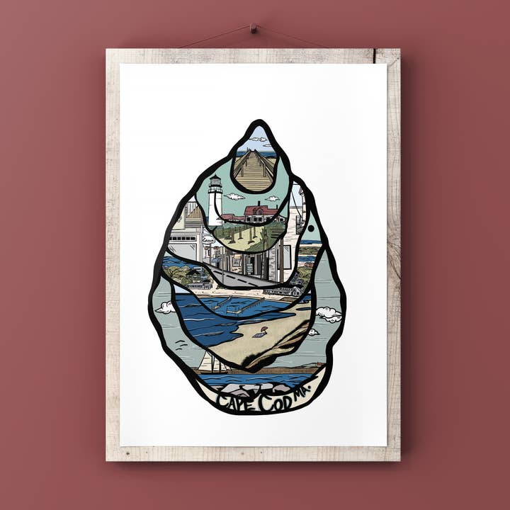 Cape Cod Oyster Print for wholesale by J.Alexis Designs