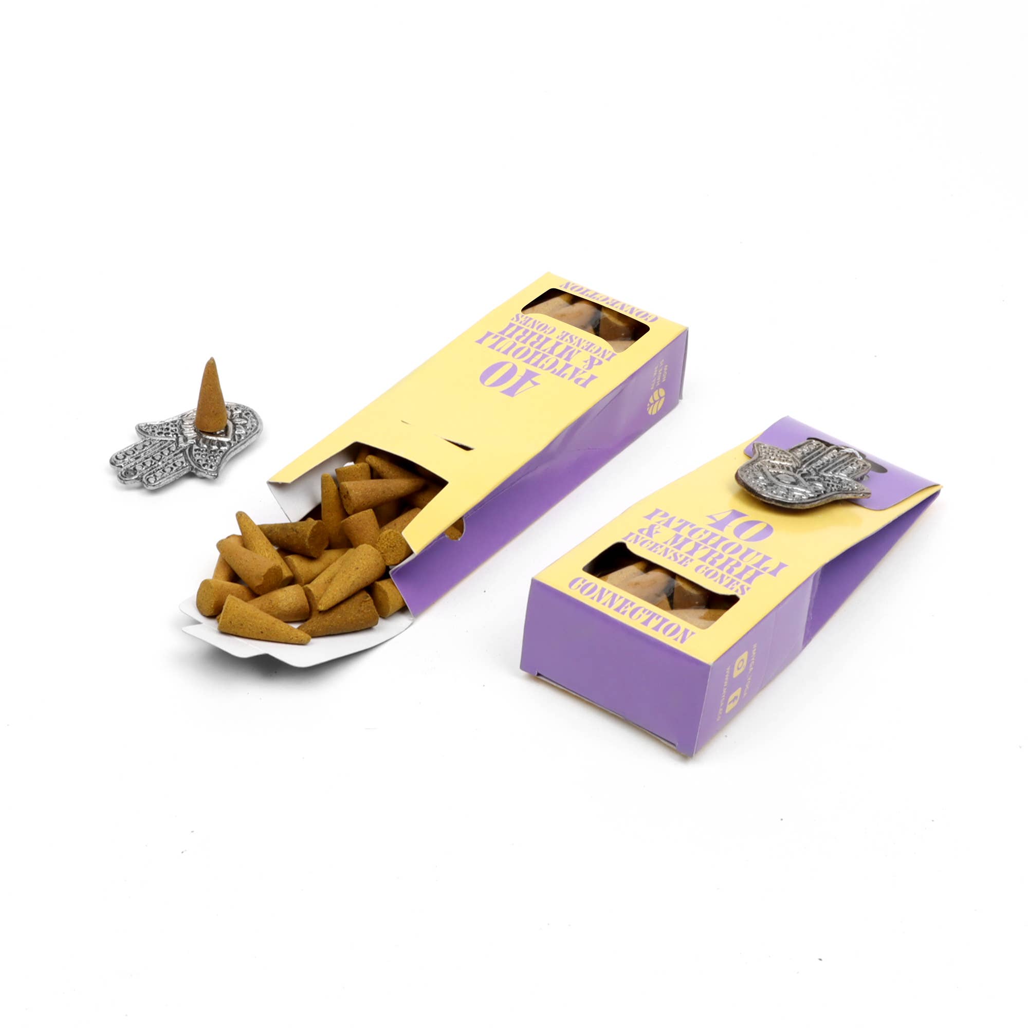 Myga - Wholesale Incense - Sprit Incense Cones, 40 Cones & a Metal Holder, 32 Pieces5