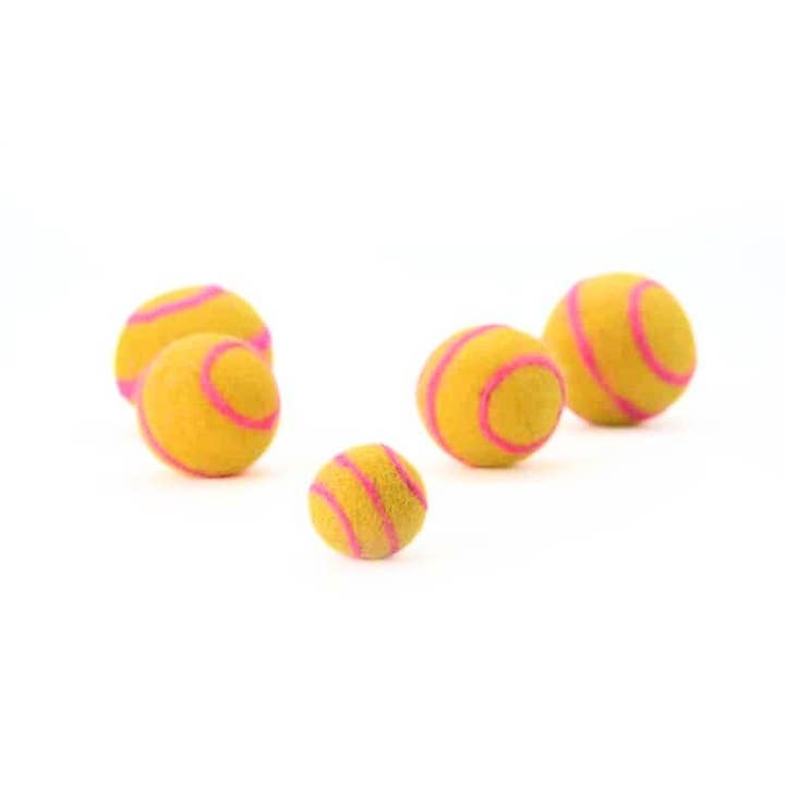 Woollyfelt - Wholesale Pet Fetch Ball - Dog - Yellow Felt Swirl Balls5