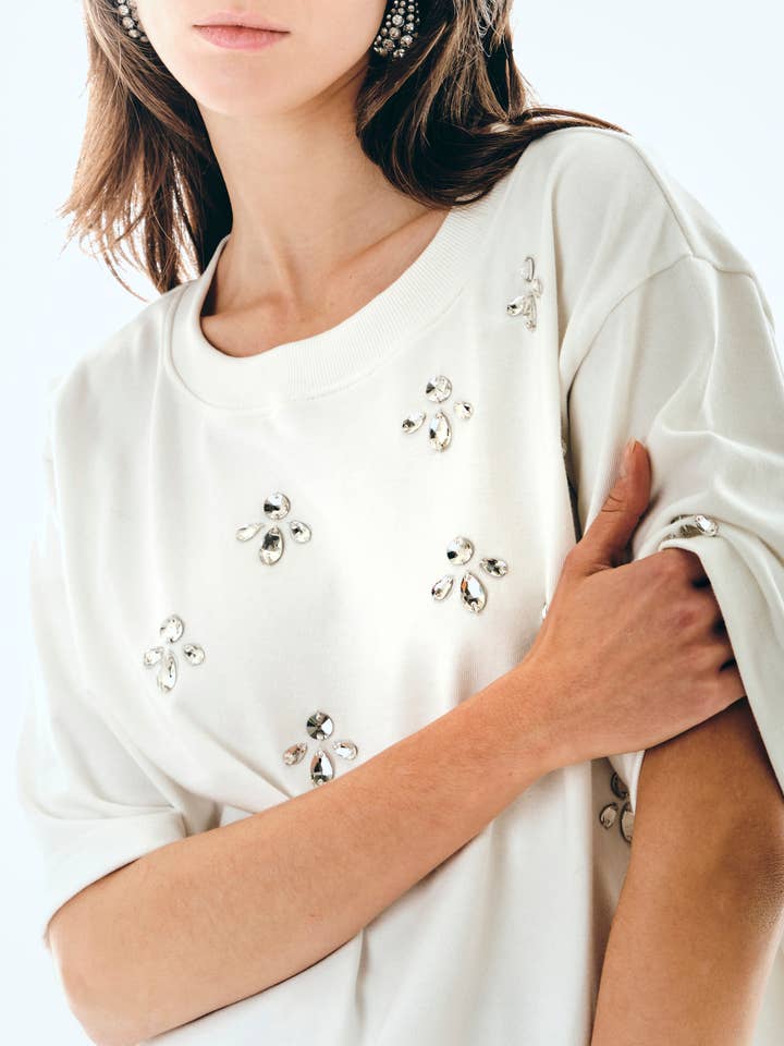 T-SHIRT COM STRASS por atacado de Brand U