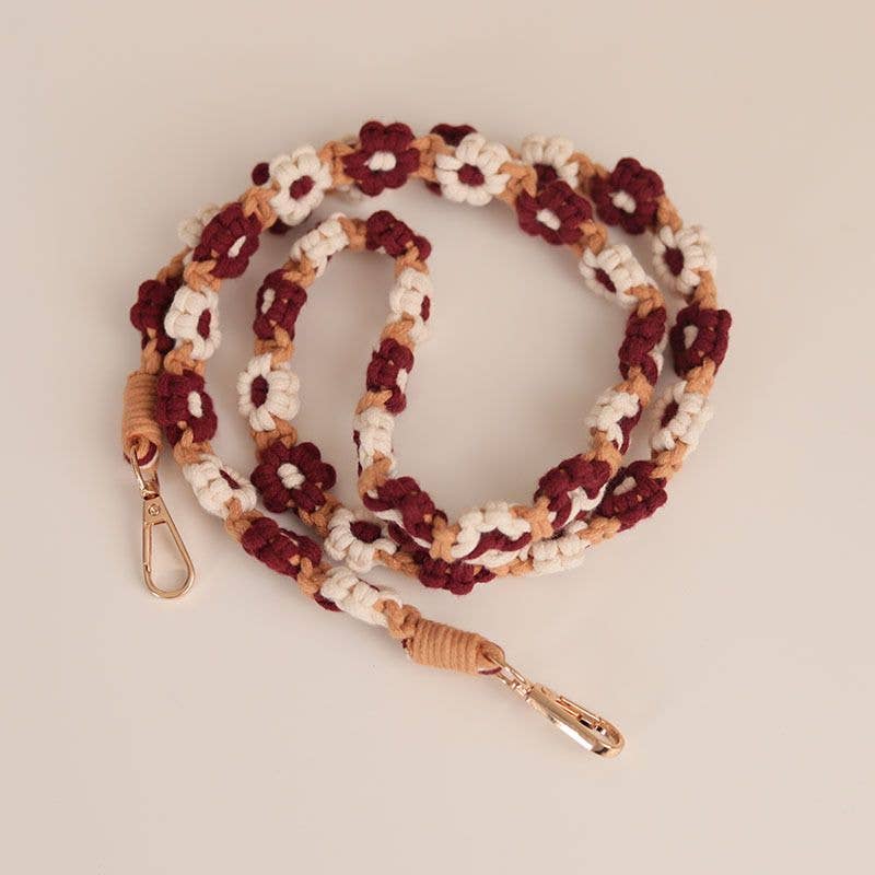 Weavey Studio – Engroshandel Nøglesnor – Kvinder – Weavey Studio macrame blomster-mønster rem til kamera og telefon8