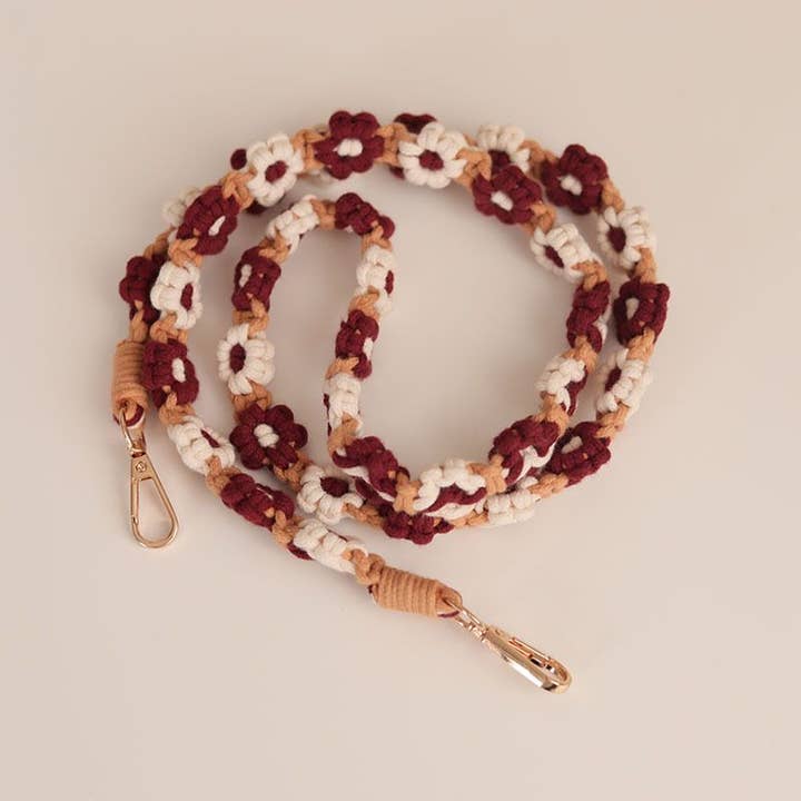 Weavey Studio – Engroshandel Nøglesnor – Kvinder – Weavey Studio macrame blomster-mønster rem til kamera og telefon8