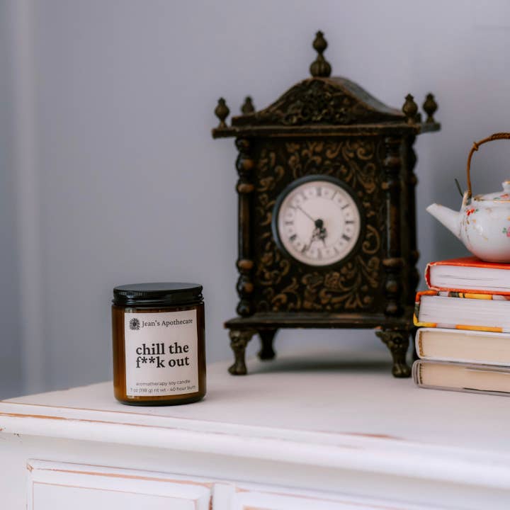 Jean's Apothecare - Wholesale Jar/Filled Candle - Chill the F**k Out Aromatherapy Candle | Clean Eco-friendly3
