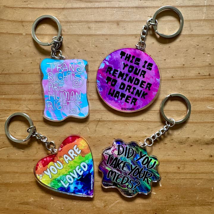 AbstractbyRabrams - Wholesale Keychain - Unisex - Trans Rights Are Human Rights Keychain - LGBTQ