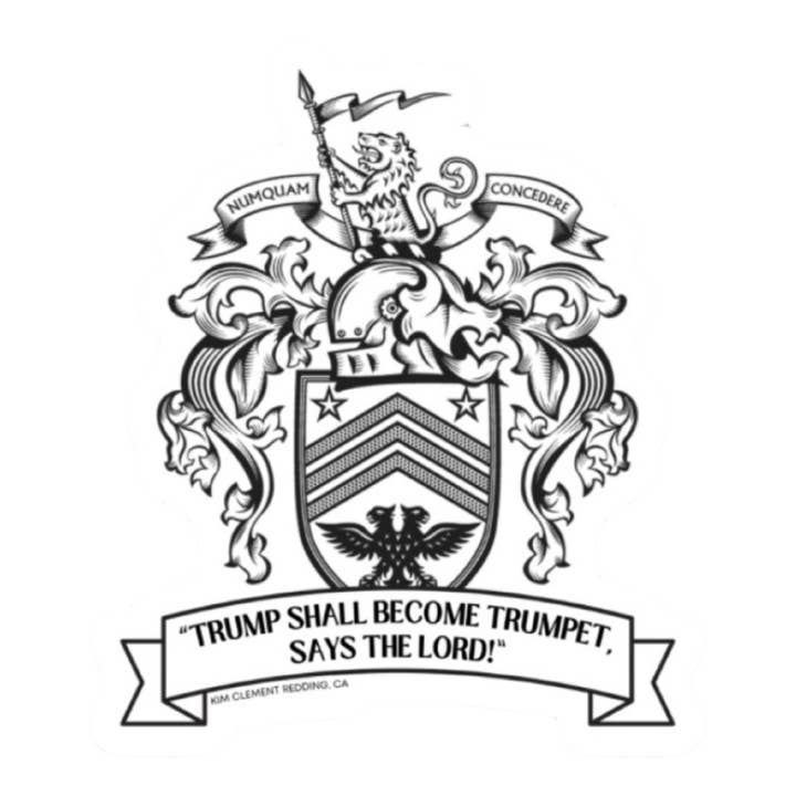 Trump Crest Prophecy Sticker for wholesale by Just Cuz