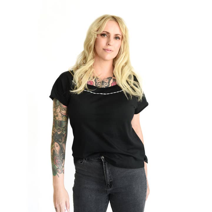 Barbed T-shirt for wholesale by Pour la Rebelle