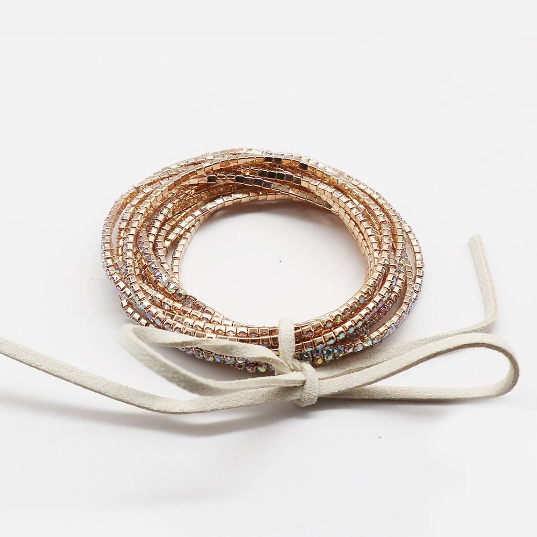 Fashion City – Conjunto de joias por atacado – Pulseiras de Pedra de Cristal Stretch Stretch de 12 Camadas 16